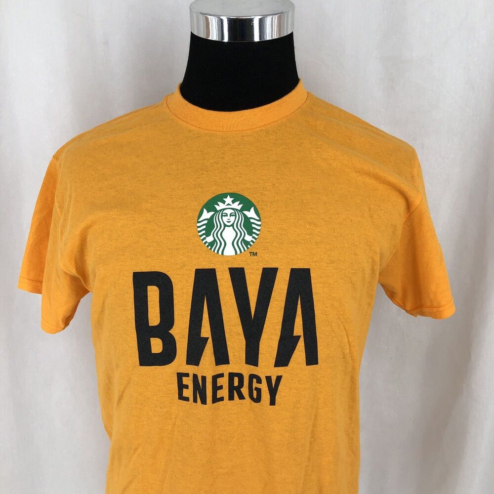 Starbucks BAYA Energy Promotion Short Sleeve T Shirt 100% Heavy Cotton Medium